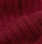 William Lockie - Ribbed Cashmere-Blend Socks - Burgundy