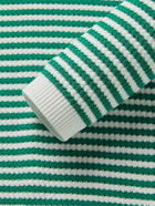 CASABLANCA - Striped Cotton Polo Shirt - Green - M