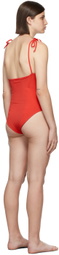 Rave Review SSENSE Exclusive Red & Blue Ophie One-Piece Swimsuit