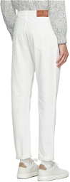 Brunello Cucinelli Off-White Denim Logo Jeans