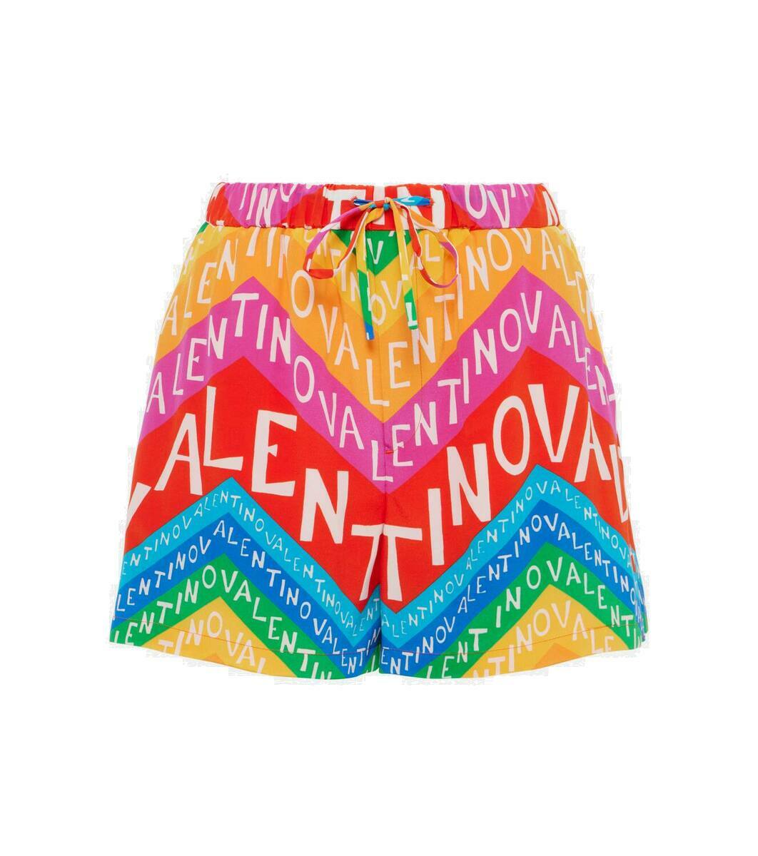 Valentino Logo high-rise silk shorts Valentino