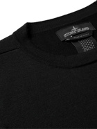 Stone Island Shadow Project - Logo-Appliquéd Wool and Silk-Blend Sweater - Black