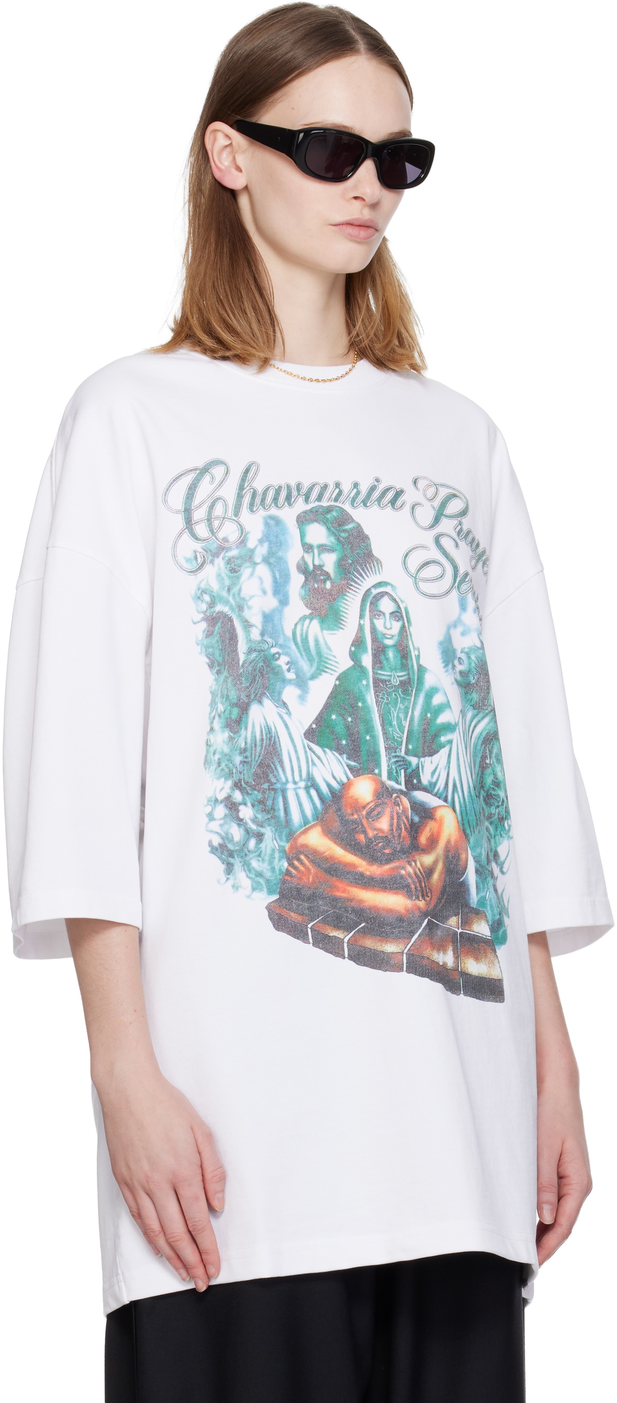 WILLY CHAVARRIA White 'Chavarria Prayer Services' Northsider T-shirt