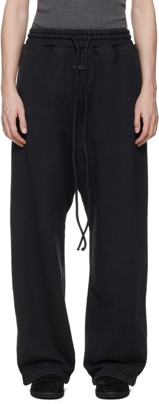 Photo: Fear of God Black Sunfaded Wide Leg Sweatpants