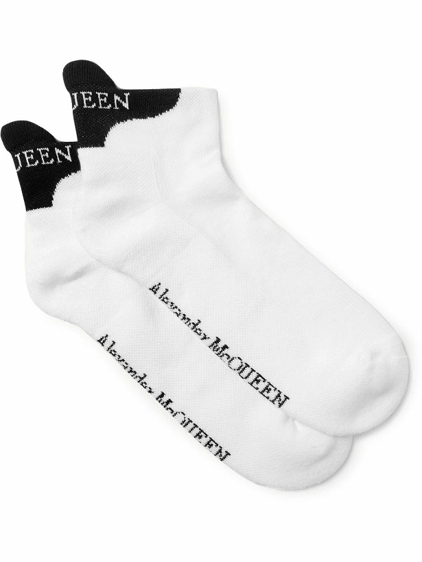 Photo: Alexander McQueen - Logo-Jacquard Cotton-Blend Socks - White