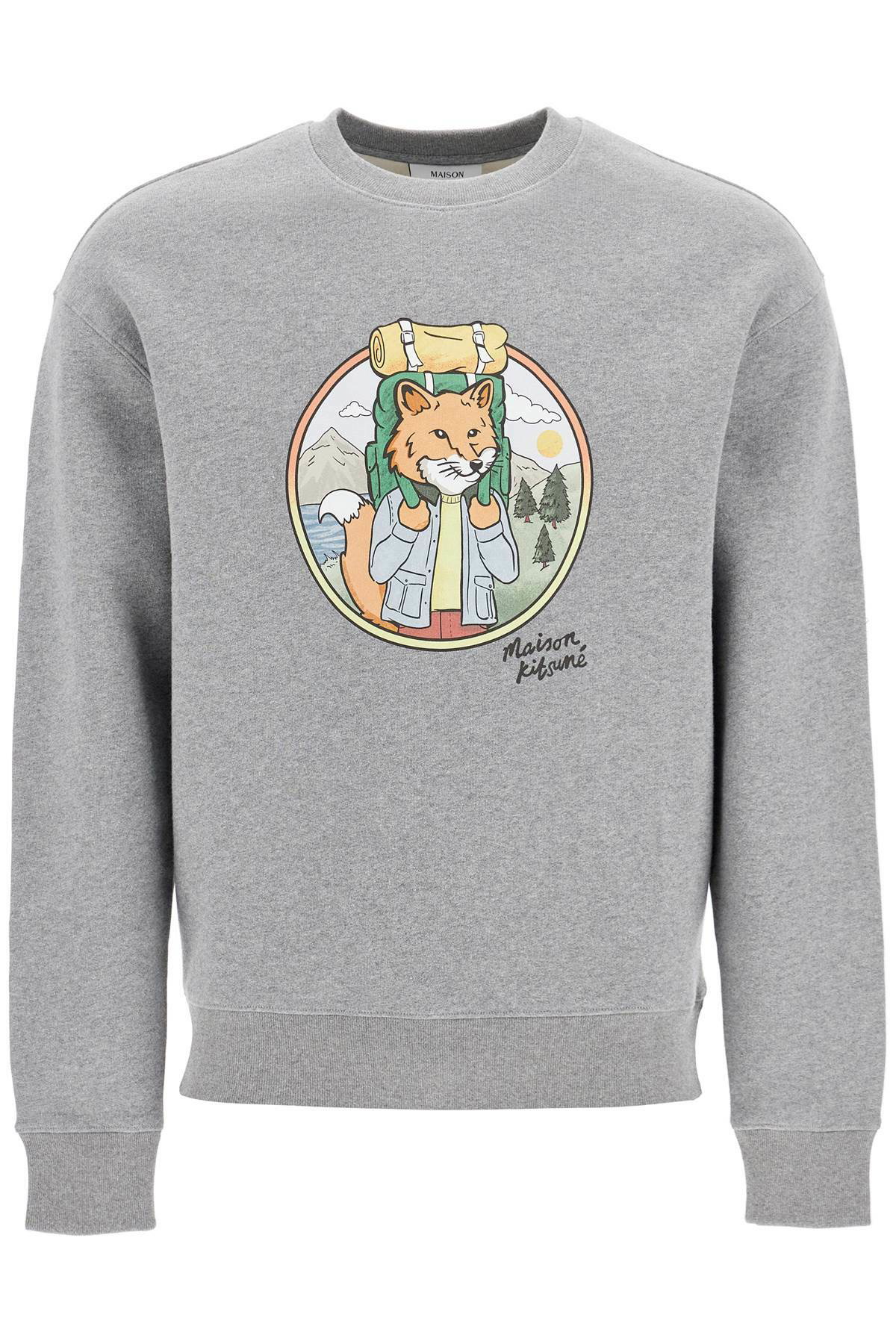 スウェット・トレーナー Maison Kitsune Rambling Fox Jersey Sweatshirt MAISON KITSUNE 'rambling fox print sweat Grey Maison Kitsune
