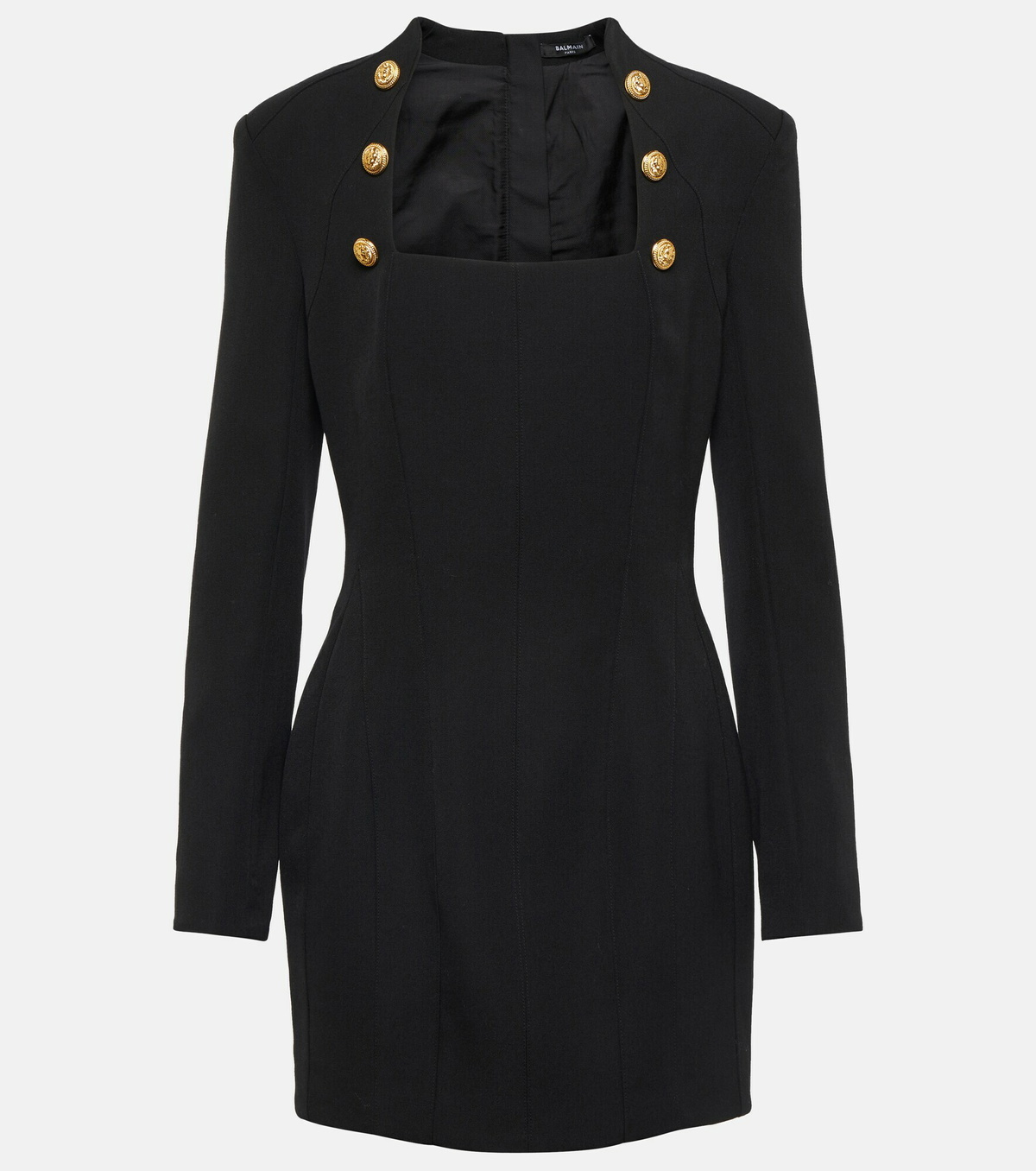 Balmain - Square-neck wool minidress Balmain