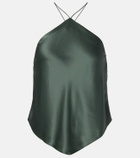 The Sei Halterneck silk charmeuse top