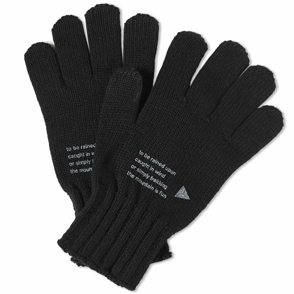Photo: And Wander Men's Wool Knit Gloves in Black