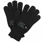 And Wander Men's Wool Knit Gloves in Black