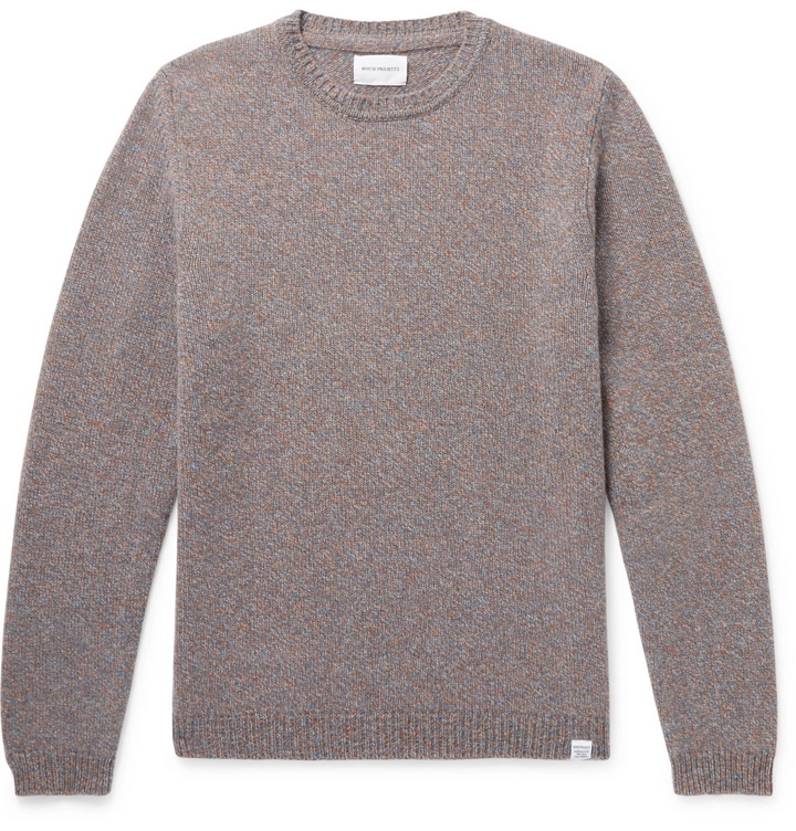 Photo: Norse Projects - Sigfred Mélange Brushed-Wool Sweater - Blue