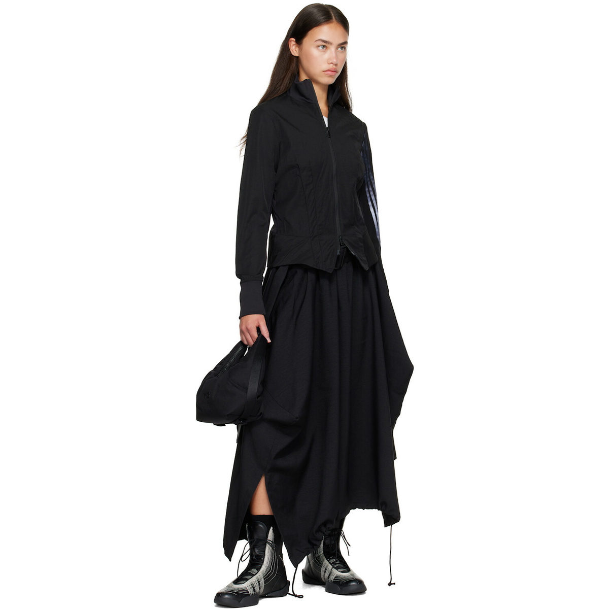 Y-3 Black Gradient 3-Stripes Nylon Track Jacket