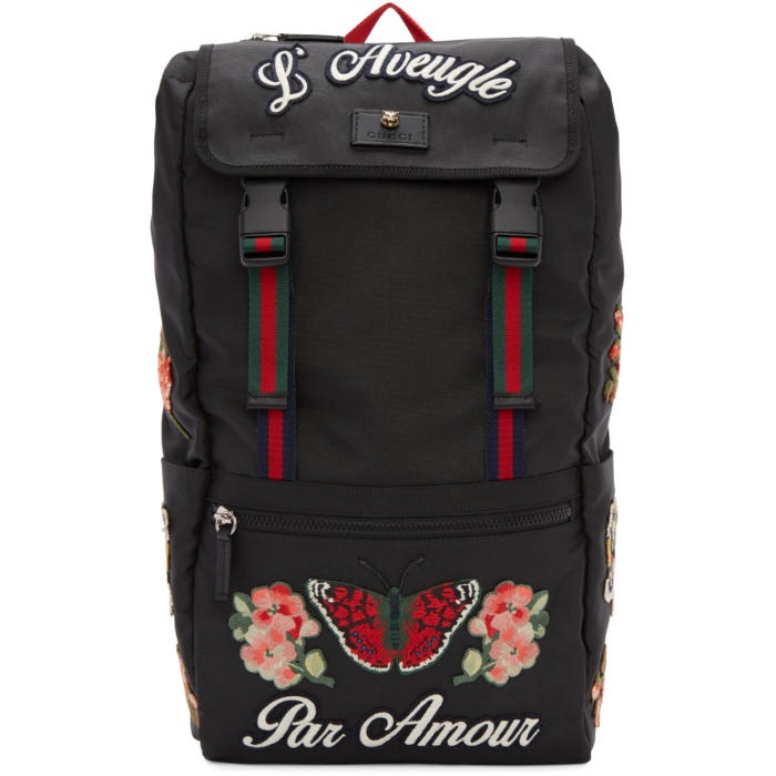 Photo: Gucci Black LAveugle Par Amour Techpack Backpack