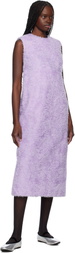 Comme des Garçons Purple Tulle Tape Embroidery Midi Dress