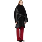 Balenciaga Black Faux-Leather Light Cocoon Coat
