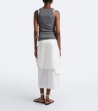 Róhe Asymmetric cotton-blend midi skirt