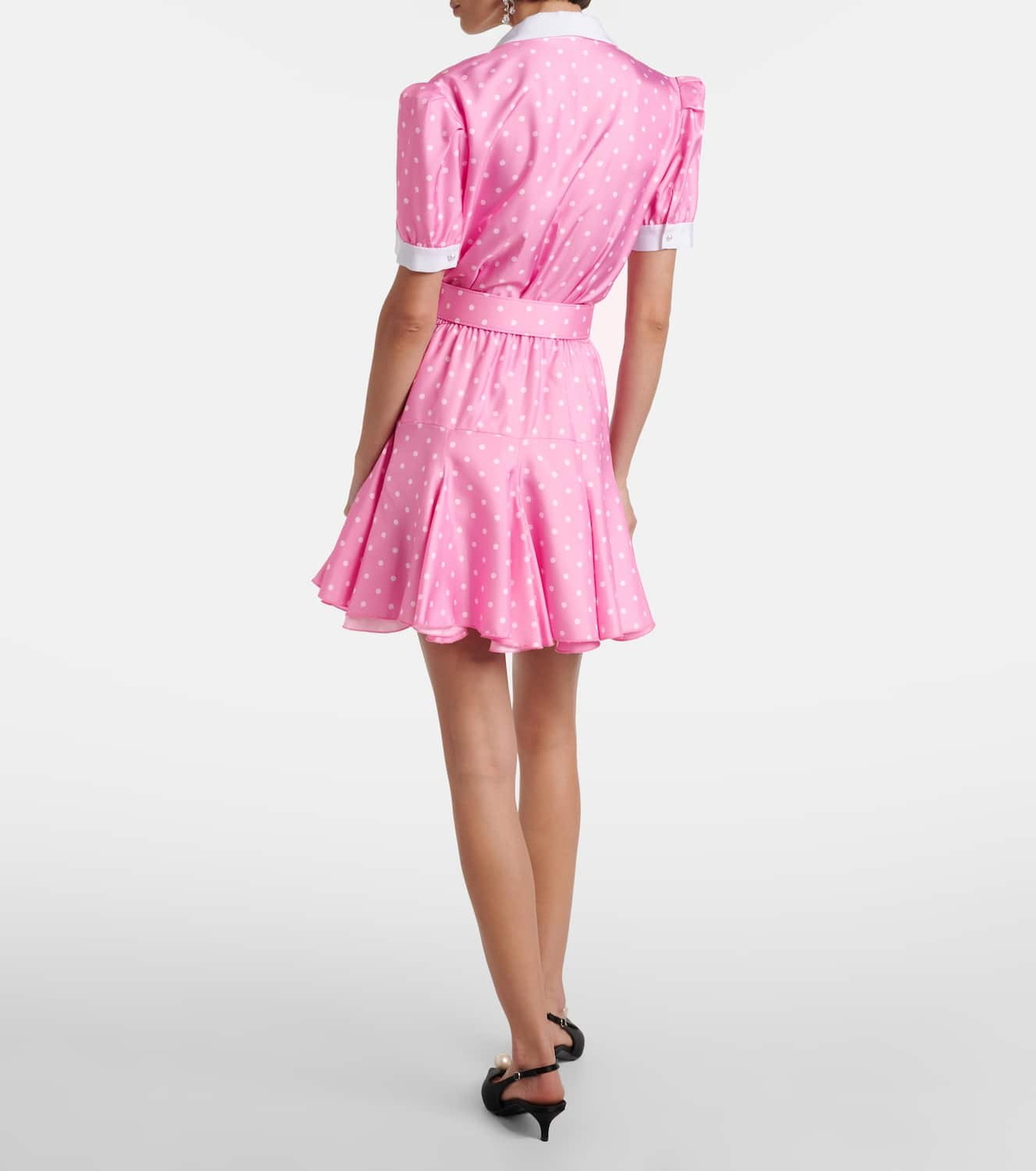 Rodarte Polka-dot silk twill minidress