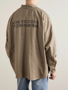 Acne Studios - Setir Oversized Logo-Print Cotton-Twill Shirt - Neutrals