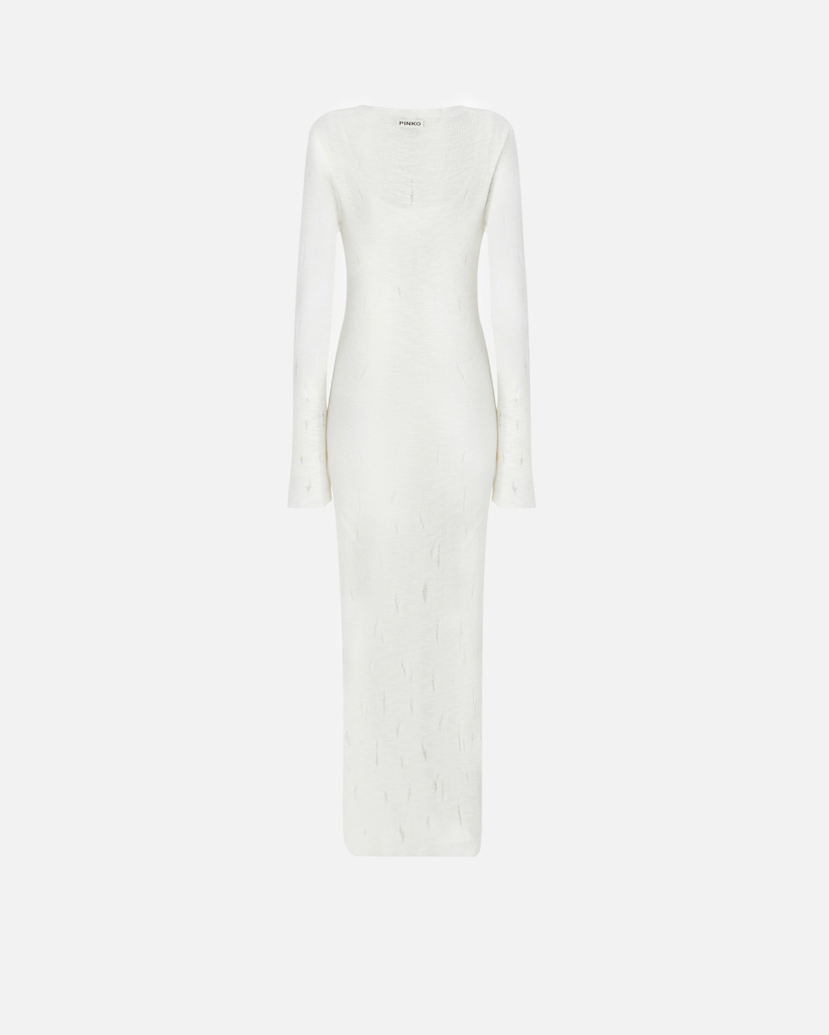 Pinko Long Cardigan Dress In Light Knit With Tears Snow White