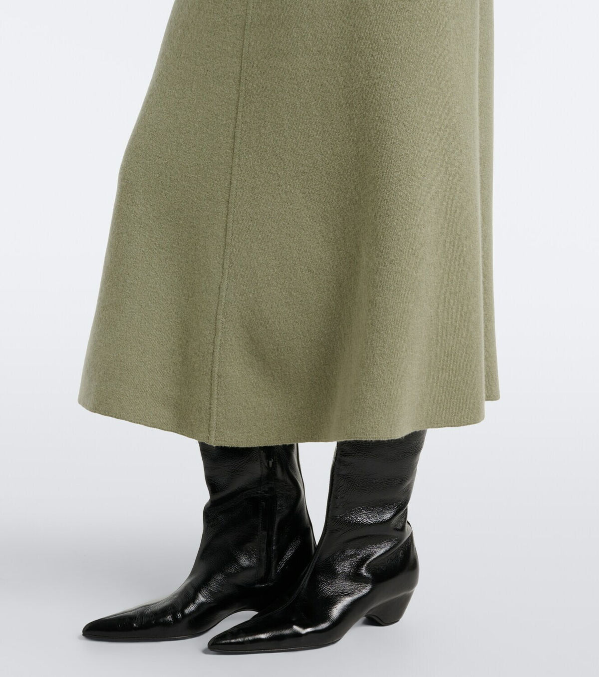 Jardin des Orangers Virgin wool and cashmere midi skirt