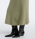 Jardin des Orangers Virgin wool and cashmere midi skirt