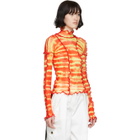 ASAI Red Patchwork Tie-Dye Turtleneck
