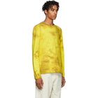 Helmut Lang Yellow and Brown Dart Back Long Sleeve T-Shirt