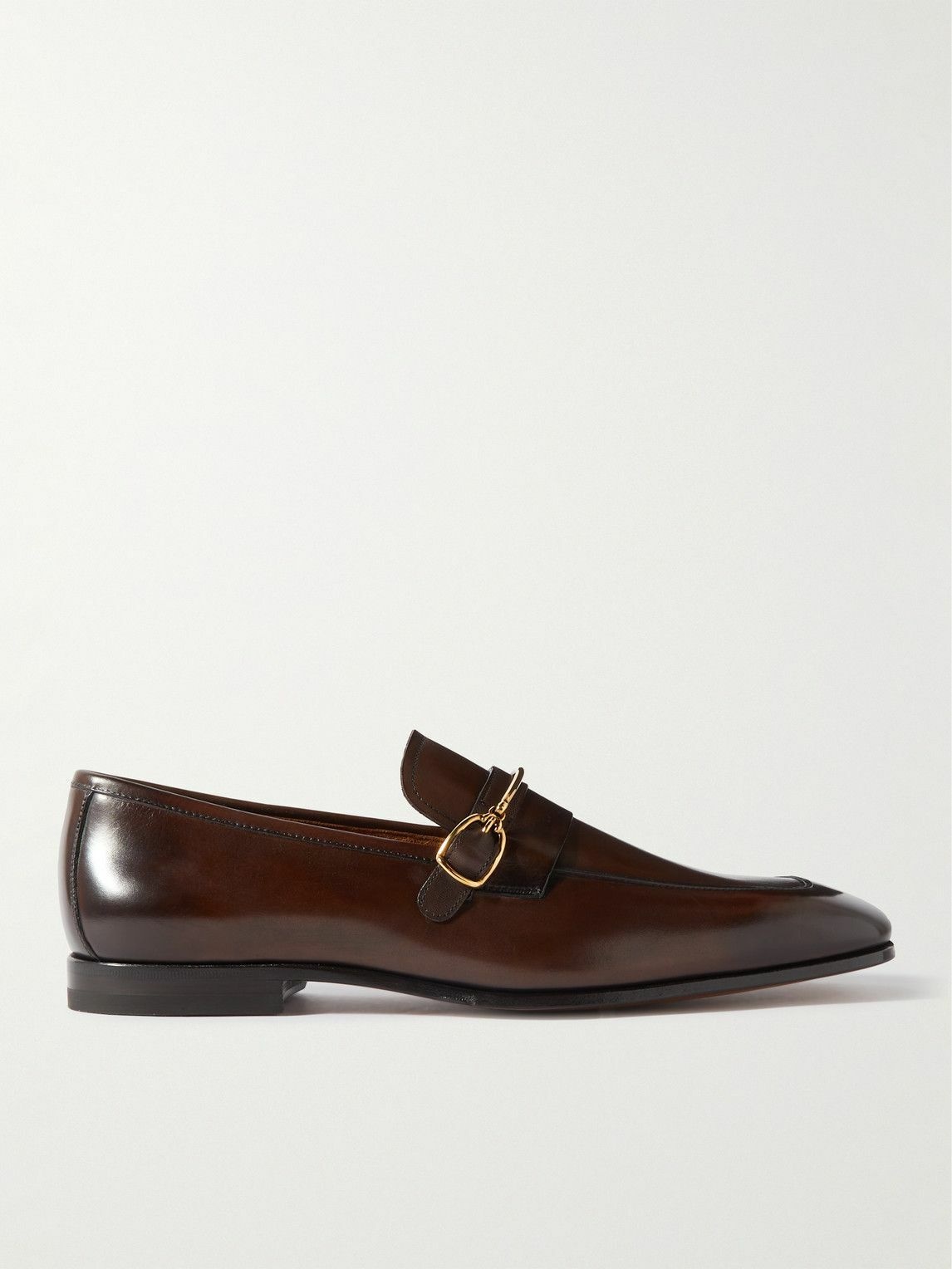 Photo: TOM FORD - Jack Embellished Patent-Leather Loafers - Brown