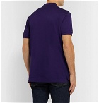 Ralph Lauren Purple Label - Logo-Embroidered Mercerised Cotton-Piqué Polo Shirt - Dark purple