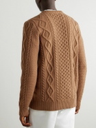 Ghiaia Cashmere - Pescatore Cable-Knit Virgin Wool Sweater - Brown