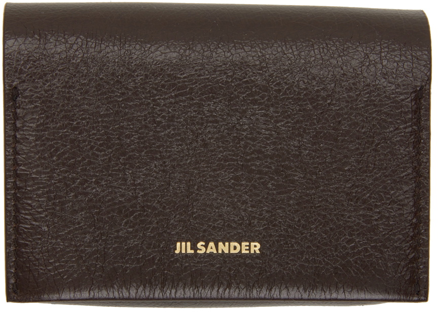 Jil Sander Brown Origami Card Holder