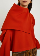 A.W.A.K.E Mode Draped Panelled-collar Crepe top Terracotta