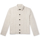 Oliver Spencer - Beckford Striped Linen and Cotton-Blend Jacquard Jacket - Sand