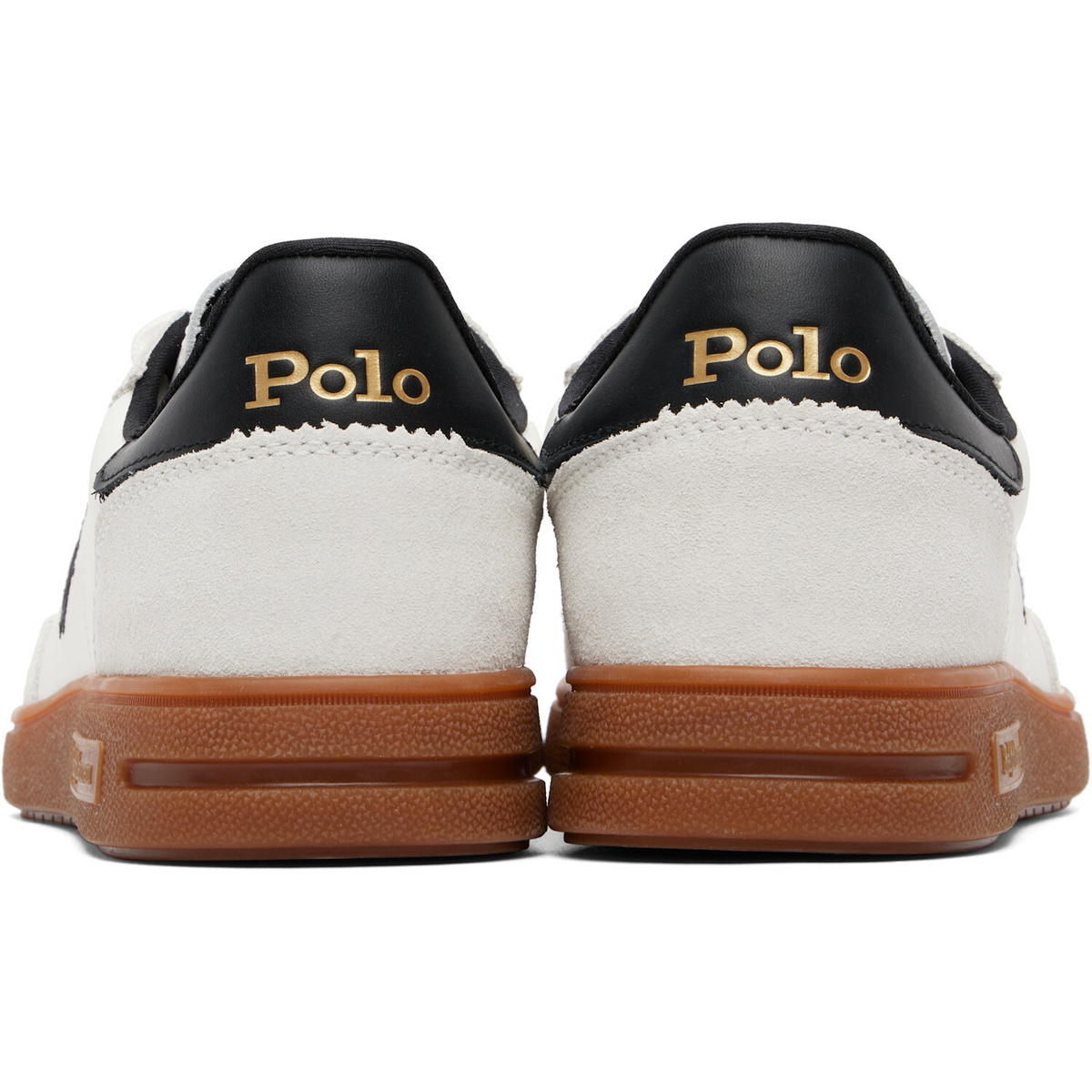 Polo Ralph Lauren White Bedford Leather-Suede Sneakers