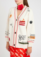 Never Fully Dressed Poema Martha Embroidered Knit Cardigan Cream
