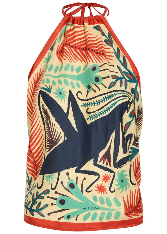 Photo: Etro Printed Silk Triangle top - Multicoloured - One Size