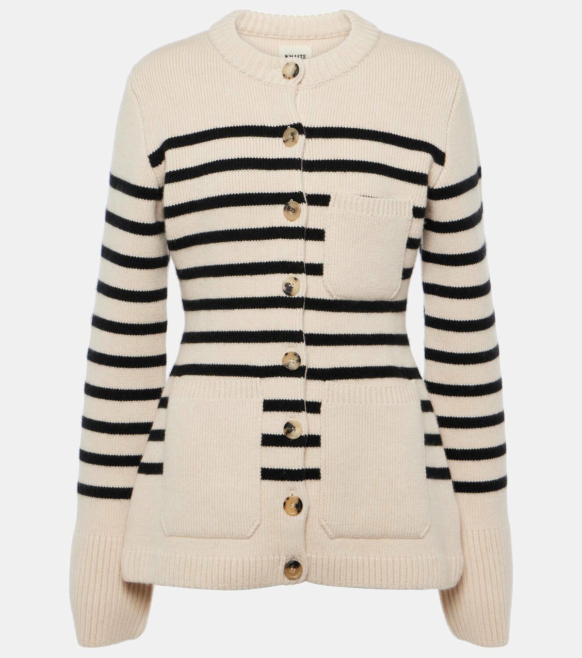 Khaite Suzette striped cashmere-blend cardigan Khaite