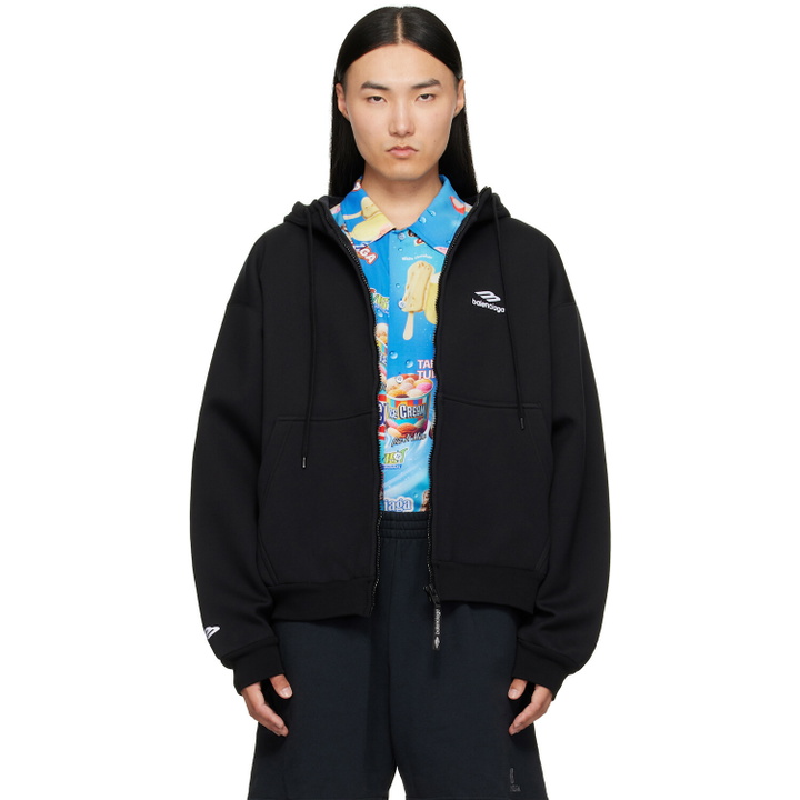 Photo: Balenciaga Black Zip-Up Hoodie