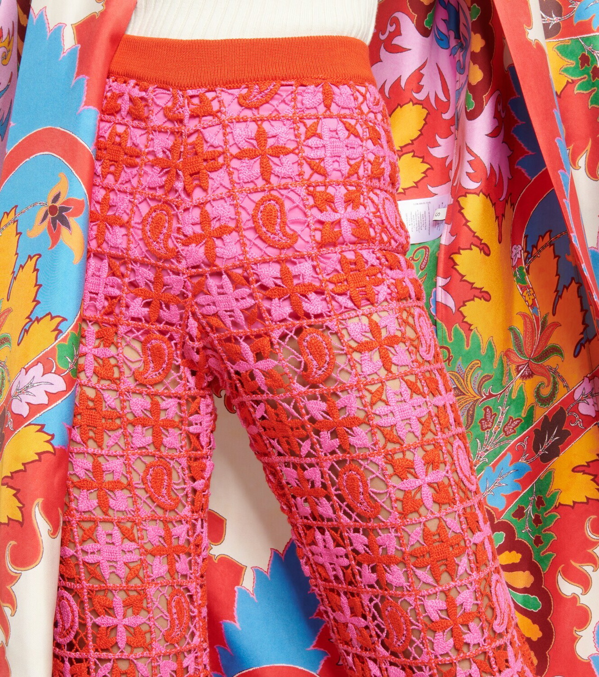 Etro - Fringe-trimmed high-rise crochet pants Etro