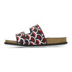 Valentino Navy and Red Valentino Garavani VLTN Staircase Sandals