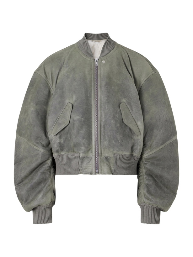 Photo: Rick Owens - Secchia Shearling Bomber Jacket - Gray