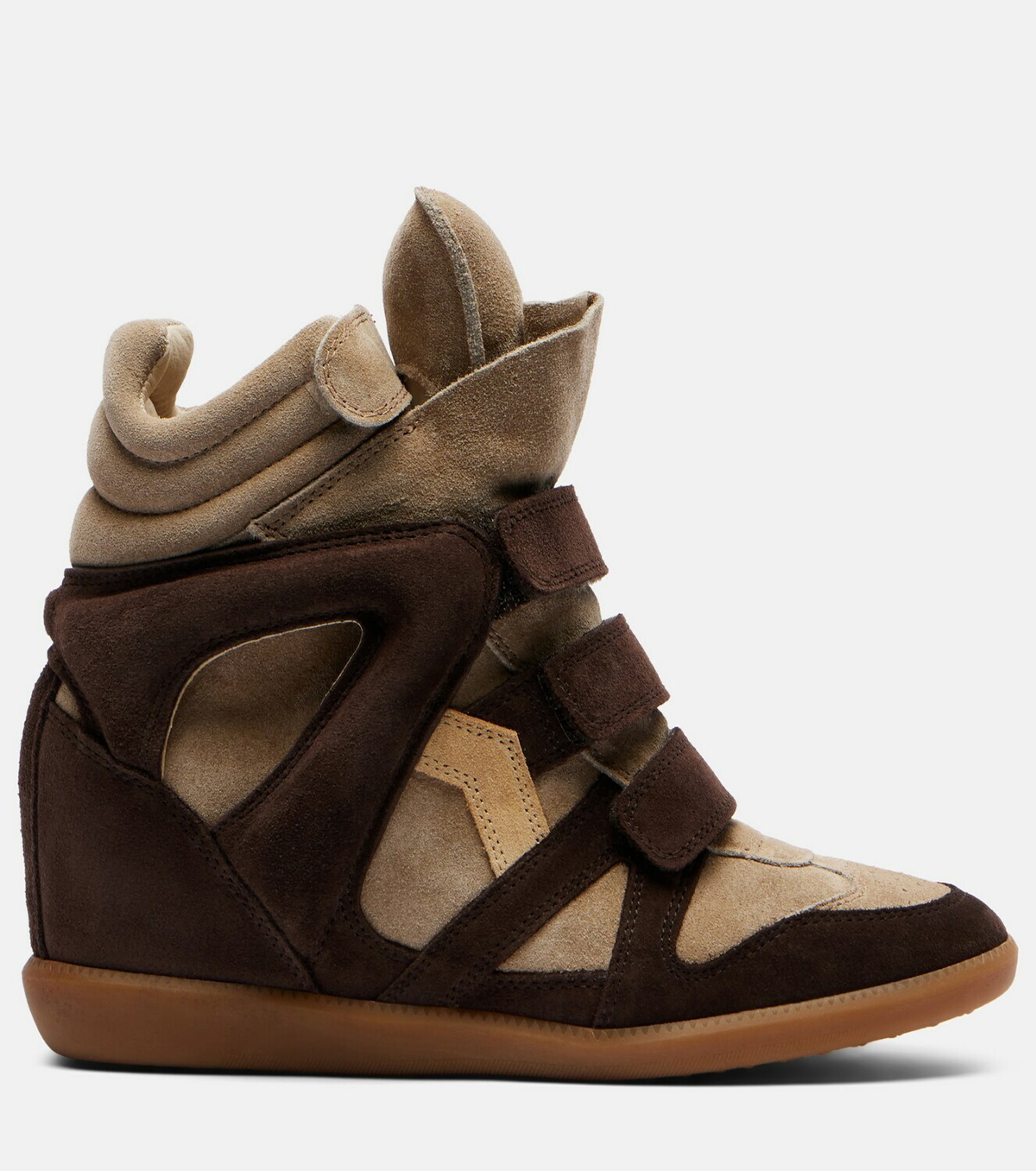 Isabel Marant Bekett leather and suede wedge sneakers