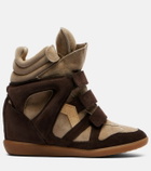 Isabel Marant Bekett leather and suede wedge sneakers