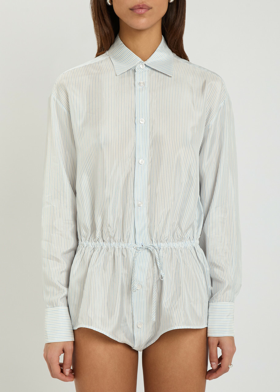 Bettter Lining Shirt Striped Satin Bodysuit Multicoloured