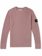 Stone Island - Logo-Appliquéd Ribbed Wool Sweater - Pink