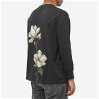 3.Paradis Men's Long Sleeve Flowers T-Shirt in Black