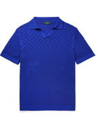 Incotex - Slim-Fit Textured-Cotton Polo Shirt - Blue