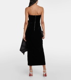 Rasario Bow-detail velvet midi dress