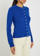 Damson Madder Voula Wool and Cashmere-blend Cardigan Blue