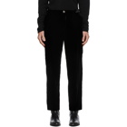 Saint Laurent Black Velvet Pleated Trousers